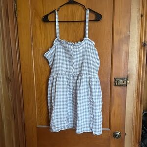Blue and White Checkered Kids Dress
